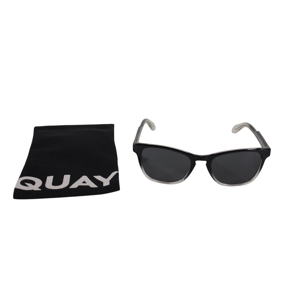 Quay Australia HARDWIRE Rectangle Sunglasses - Black Clear / Smoke - NWT - Picture 9 of 9